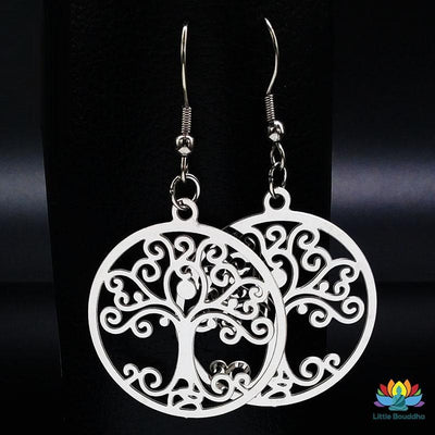 Boucles doreilles Arbre dArgent