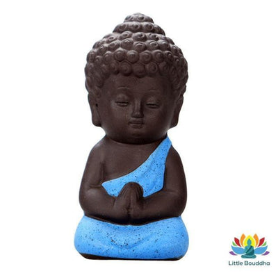 Statuette Miniature Bouddha Prière en Argile