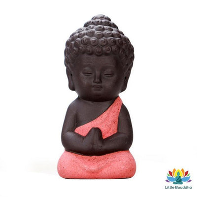 Statuette Miniature Bouddha Prière en Argile