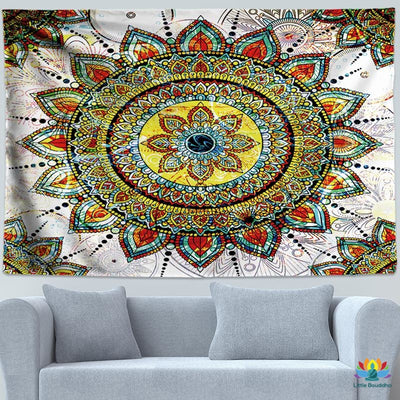 Toile textile Mandala Floral