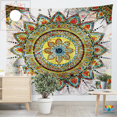 Toile textile Mandala Floral